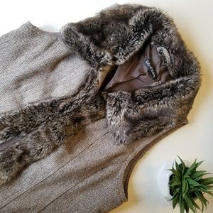 Gaby & Eden Women's Vest, Brown, Faux Fur, Size S